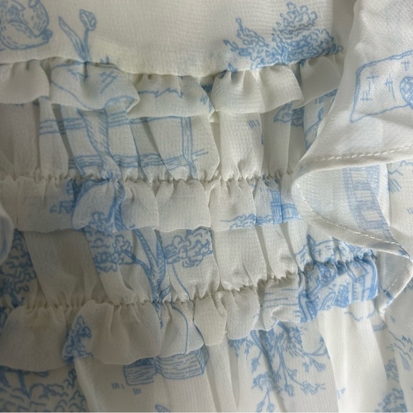 🍭🍭Carter’s White and Blue Printed Baby Dress 6 months - Picture 4 of 7